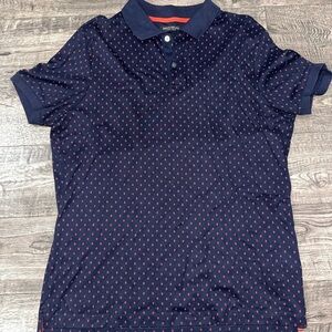 Banana Republic Navy Polo with Red Dots